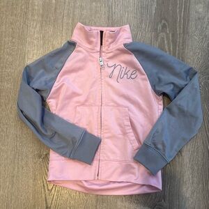 Nike Kids Pink and Gray Hoodie
